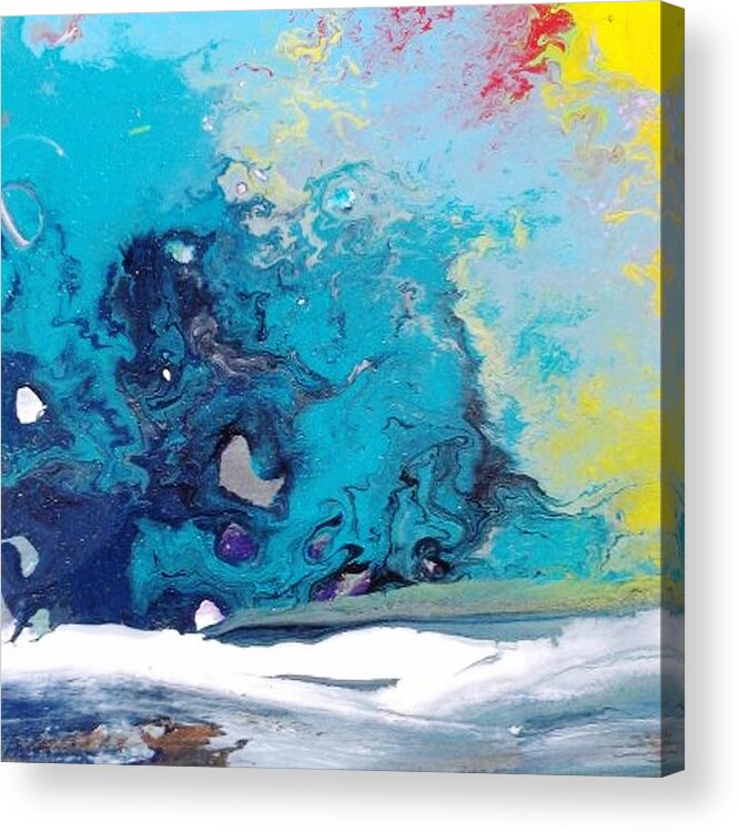 Ocean Waves Acrylic Print featuring the painting Turbulent 3 by Kelly M Turner