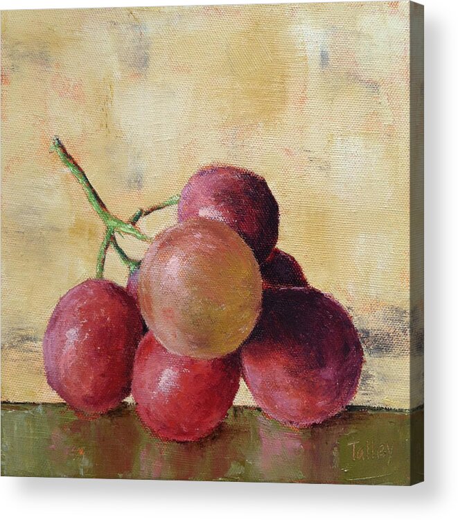 Grapes Acrylic Print featuring the painting Tuscan Red Globe Grapes by Pam Talley