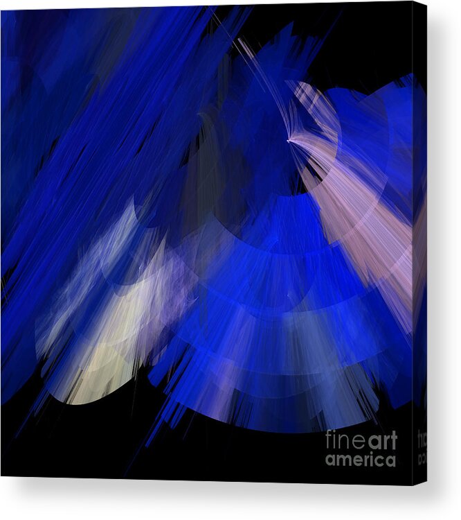 Ballerina Acrylic Print featuring the digital art TuTu Stage Left Blue Abstract by Andee Design
