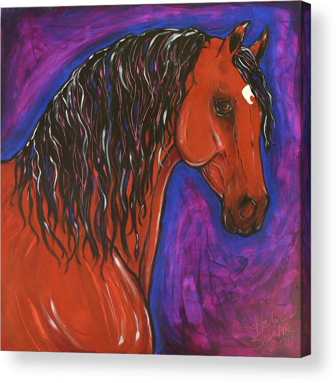 Morgan Horse Acrylic Print featuring the painting UC Doc Daniels by Helen Scanlon