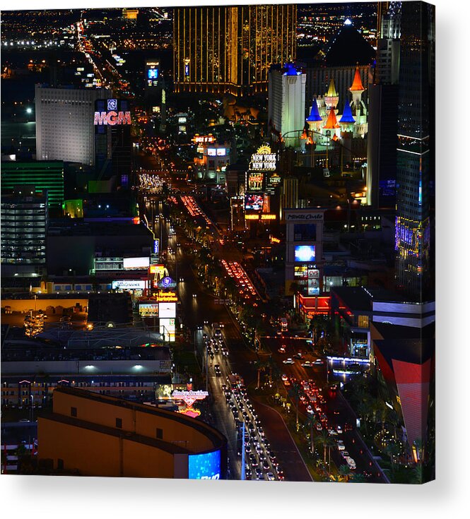 Las Vegas Nevada Acrylic Print featuring the photograph Vegas Strip casinos by David Lee Thompson