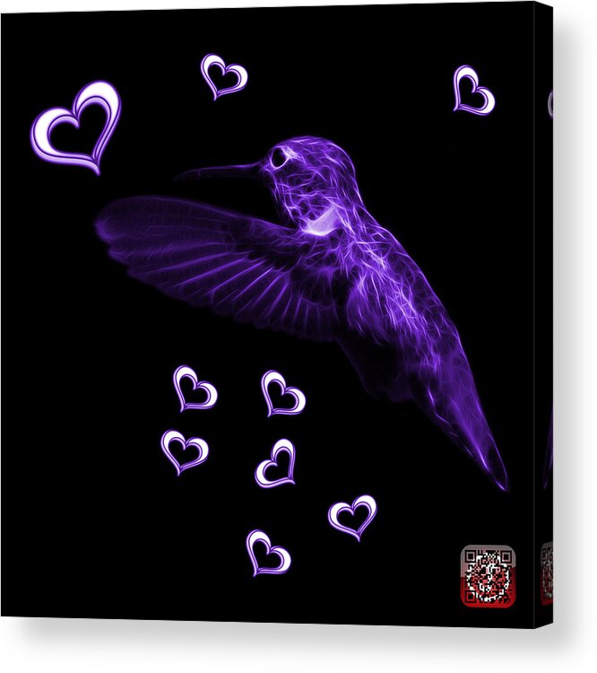 Hummingbird Acrylic Print featuring the digital art Violet Hummingbird - 2055 F M by James Ahn