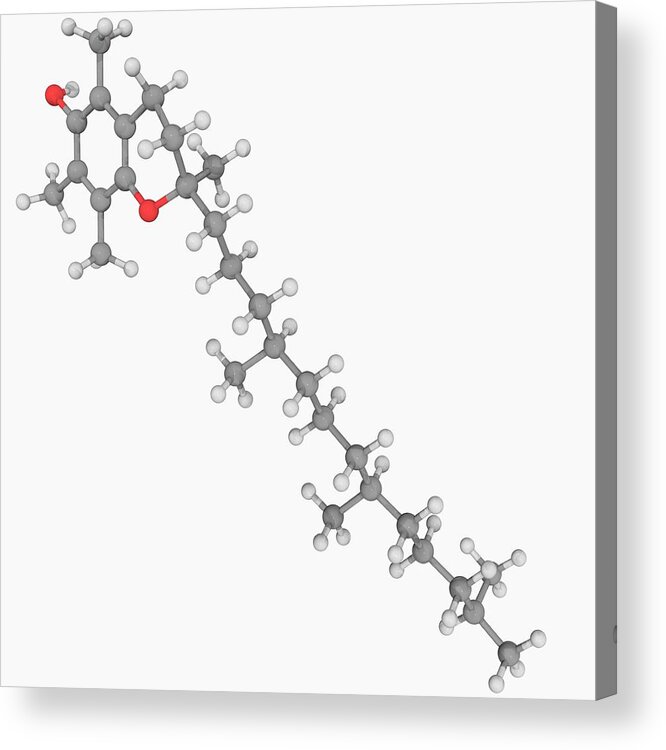 Material Acrylic Print featuring the digital art Vitamin E Molecule by Laguna Design