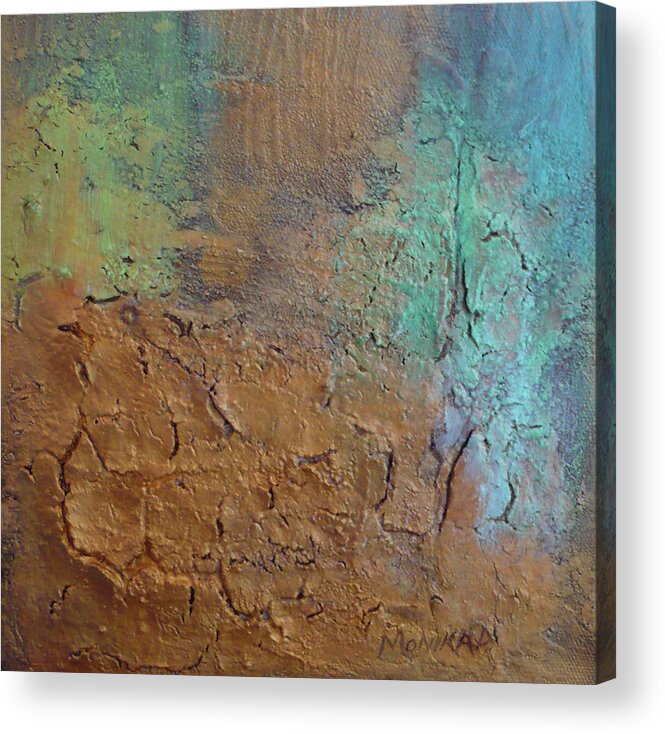 Abstract Acrylic Print featuring the painting Waiting For Rain by Monika Shepherdson