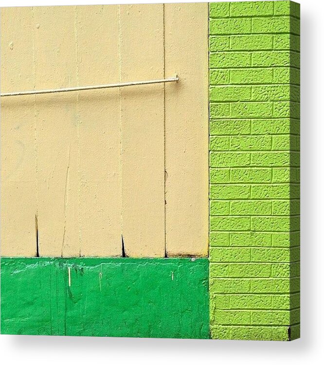 Mla_mnml Acrylic Print featuring the photograph Yellow Green Color Block by Julie Gebhardt