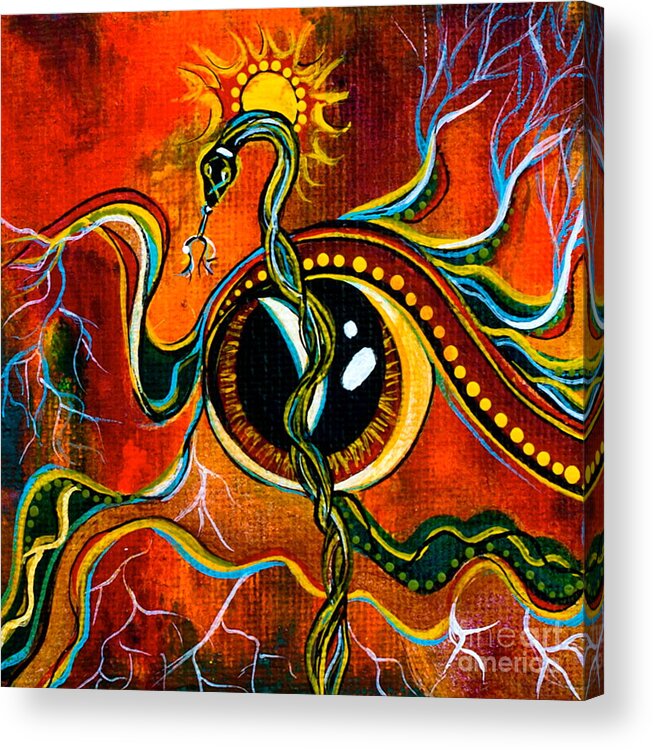 Third Eye Painting Acrylic Print featuring the painting Warrior Spirit Eye by Deborha Kerr