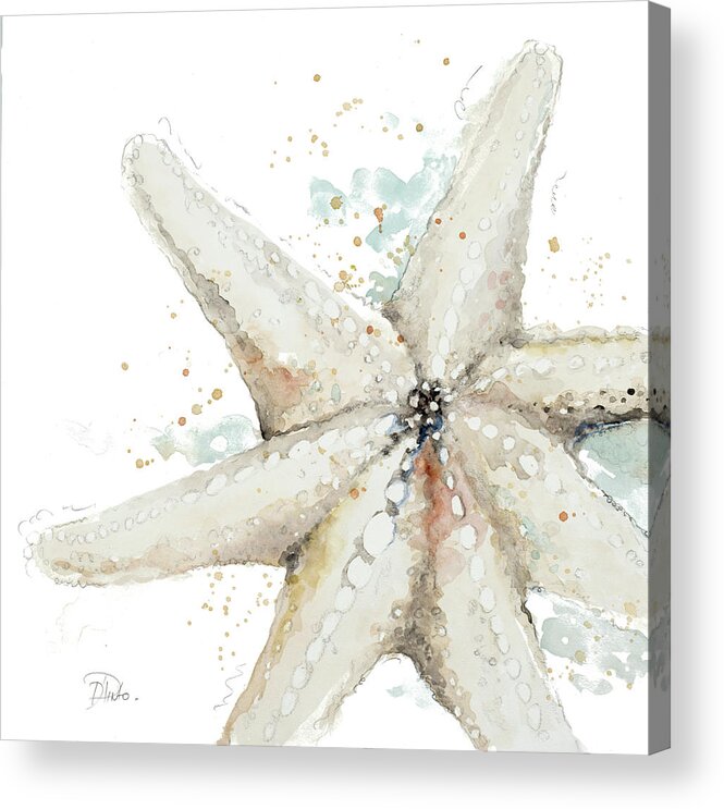 Waterstarfishcoastal Acrylic Print featuring the painting Water Starfish by Patricia Pinto