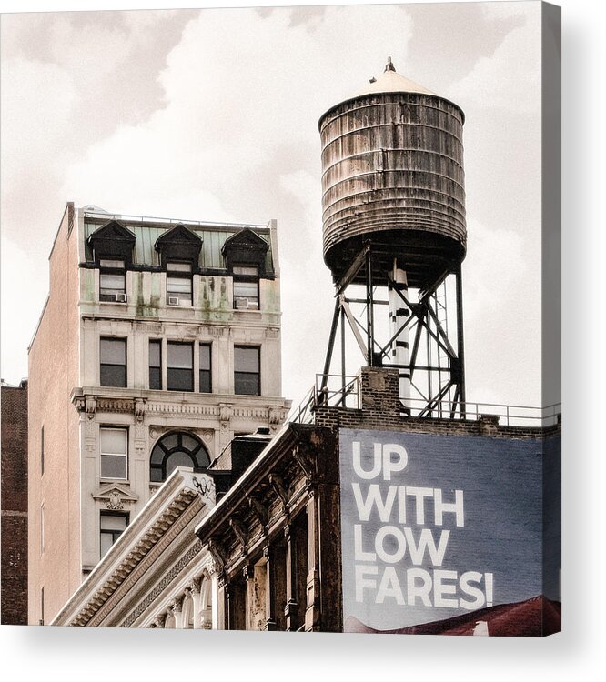 Water Towers Acrylic Print featuring the photograph Water Towers 14 - New York City by Gary Heller