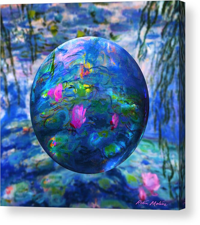  Claude Monet Waterlily Like Acrylic Print featuring the painting Lilly Pond by Robin Moline