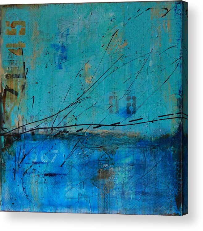 Mixed Media Acrylic Print featuring the painting Weathered #5 by Lauren Petit