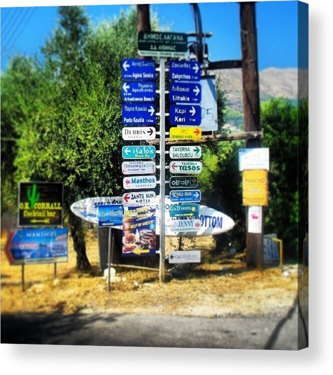 Zakynthos Acrylic Print featuring the photograph Which Way To Go?
#zante #greece by Mark Roberts