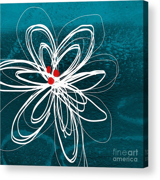 Abstract Acrylic Print featuring the painting White Flower by Linda Woods