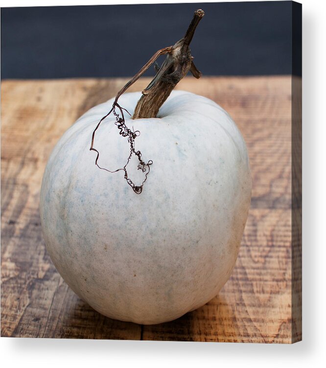 Farmer's Market Acrylic Print featuring the photograph White Pumpkin by Elizabeth Gray