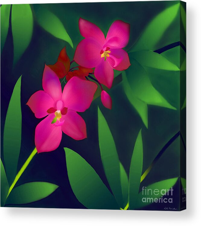Wild Orchids Acrylic Print featuring the digital art Wild Orchids by Latha Gokuldas Panicker
