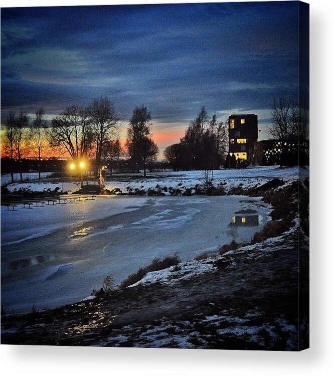  Acrylic Print featuring the photograph Winter Backlash At Öbacka Harbour, By by Carina Ro