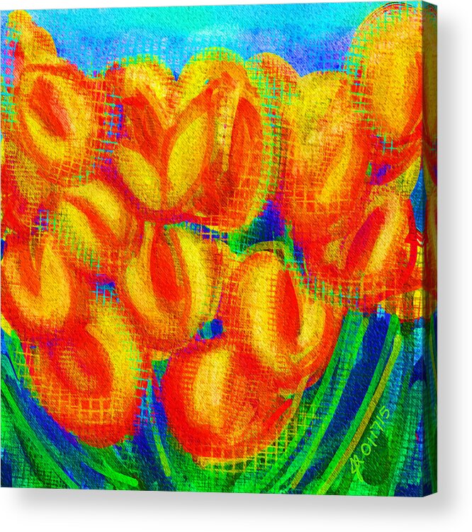 Flowers Acrylic Print featuring the painting Winter Bloom by Jade Knights