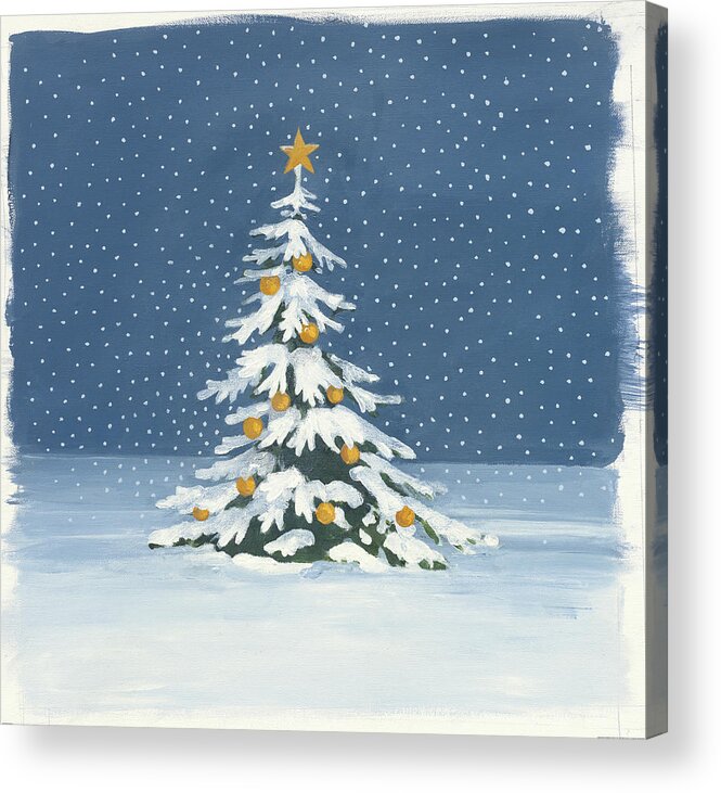 Christma Acrylic Print featuring the painting Winter Scene Iv by Wild Apple Portfolio