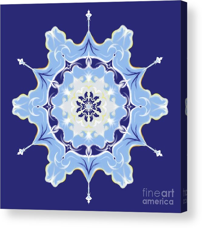 Kaleidoscope Acrylic Print featuring the digital art Winter Snowflake Abstract by MM Anderson