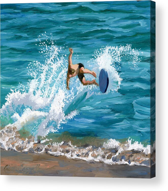 Wipeout Acrylic Print featuring the painting Wipeout by Alice Leggett