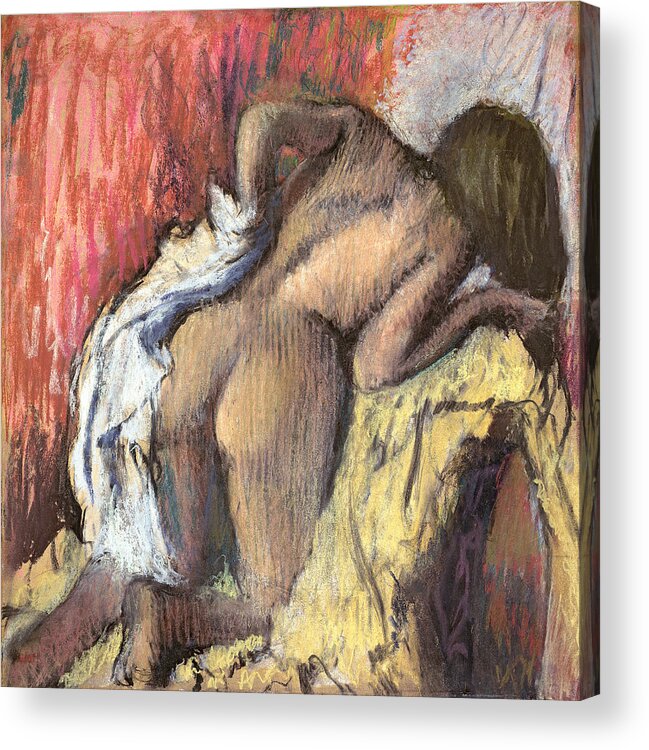 Degas Acrylic Print featuring the painting Woman Drying Herself by Edgar Degas