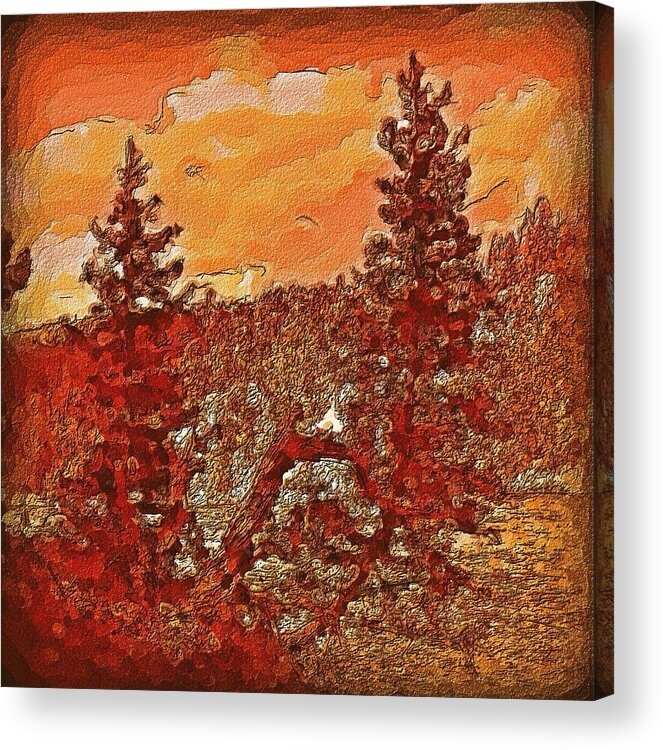 Photography Acrylic Print featuring the photograph Yellowstone Aflame in Color by Lisa Holland-Gillem