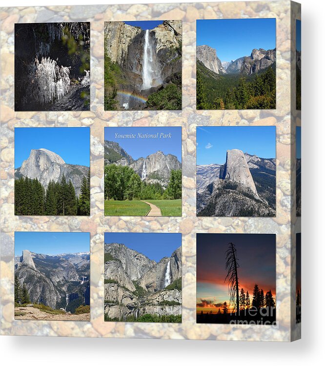 Yosemite National Park Acrylic Print featuring the photograph Yosemite 3x3 Collage by Debra Thompson