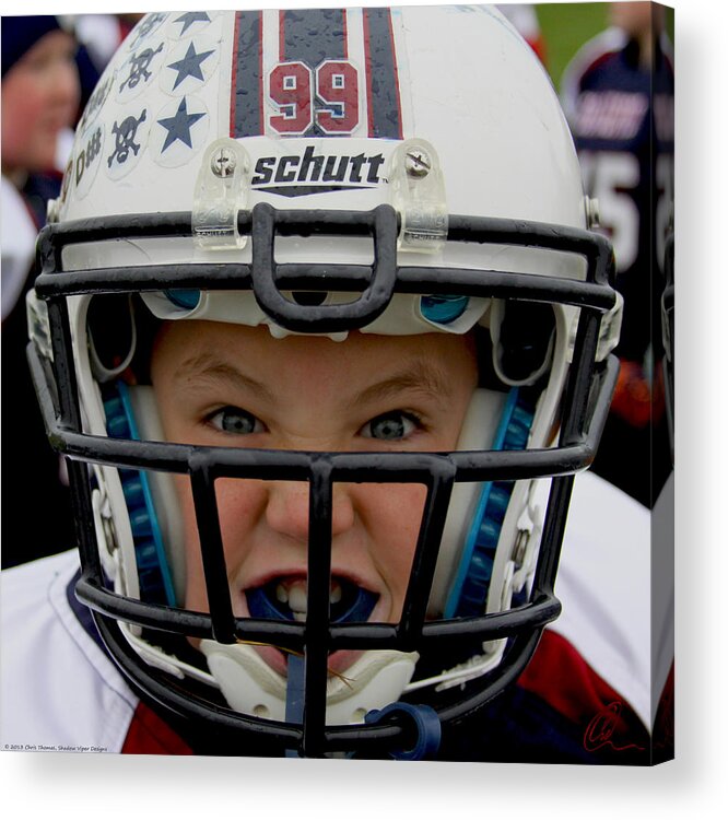 Football Acrylic Print featuring the photograph You Want a Piece of Me? by Chris Thomas