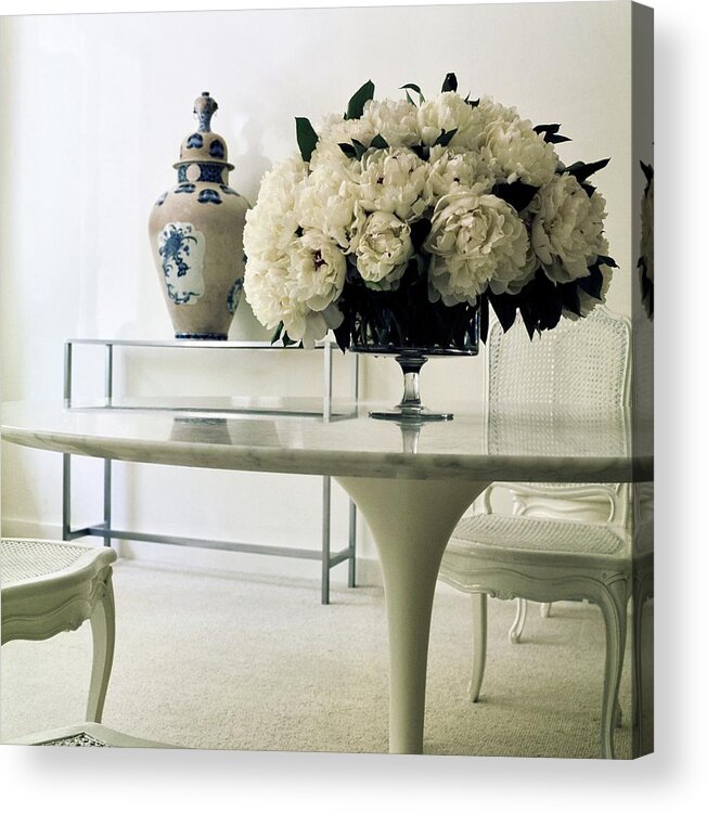 Paris Acrylic Print featuring the photograph Yves Saint Laurent's Dining Room by Horst P. Horst