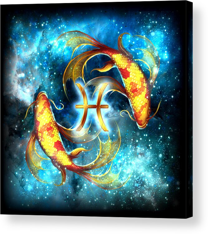 Ciro Marchetti Acrylic Print featuring the painting Zodiac Pisces by MGL Meiklejohn Graphics Licensing