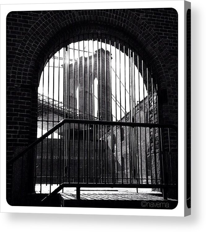 Bridge Acrylic Print featuring the photograph | Bridge | Brick | Bars | by Natasha Marco