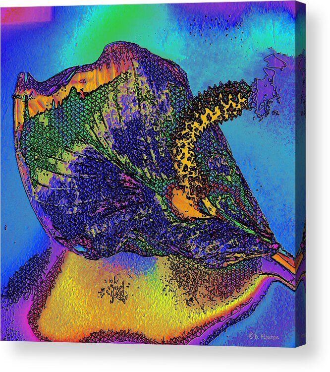 Peace Lily Acrylic Print featuring the digital art Lily on the Wane by Dee Flouton