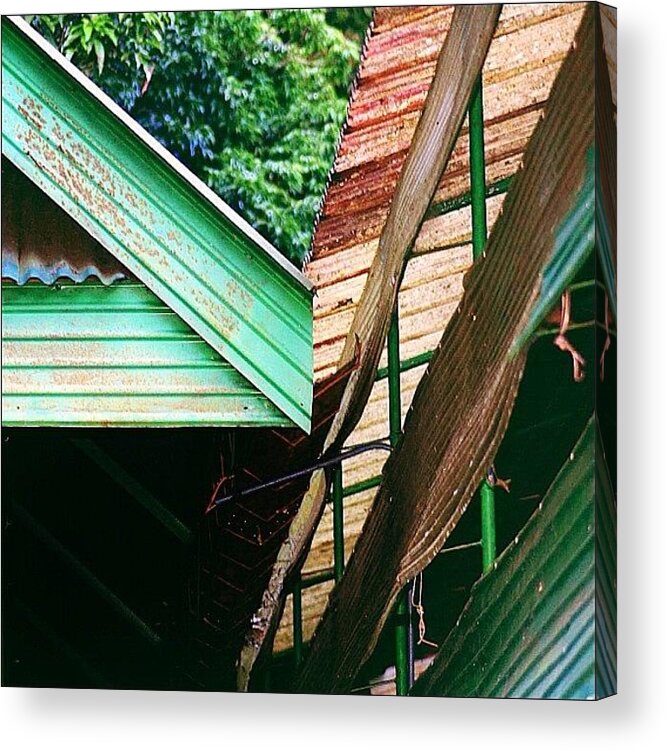 Thailand Acrylic Print featuring the photograph >/ Rural Geometry #thailand #roof by A Rey