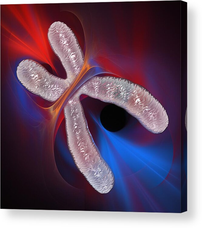 Square Acrylic Print featuring the digital art Chromosome, Artwork #1 by Laguna Design