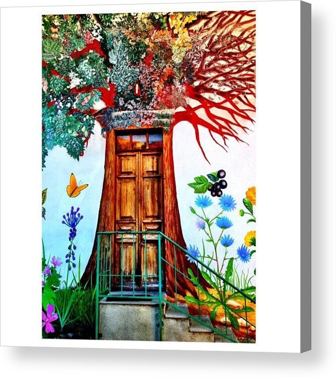 Iphonephoto Acrylic Print featuring the photograph Damanhur Door #1 by Paul Cutright