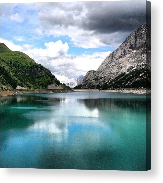 Dolomiti Acrylic Print featuring the photograph Lago Fedaia #1 by Luisa Azzolini