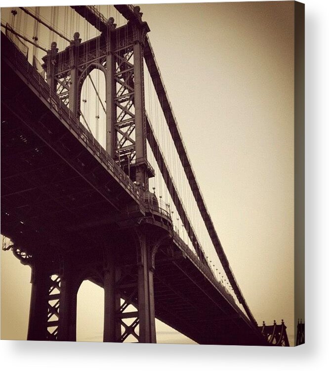 Bridge Acrylic Print featuring the photograph Manhattan Bridge - New York #1 by Joel Lopez