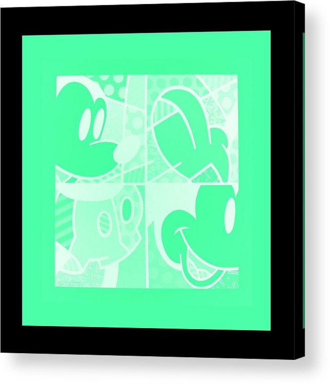 Mickey Mouse Acrylic Print featuring the photograph MICKEY in NEGATIVE LIGHT GREEN #1 by Rob Hans