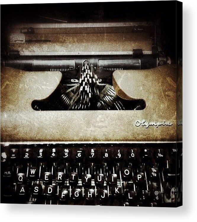 Teamrebel Acrylic Print featuring the photograph Vintage Olympia Typewriter #1 by Natasha Marco