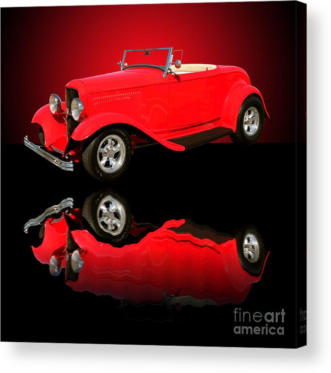 Car Acrylic Print featuring the photograph 1932 Ford V8 Red Roadster by Jim Carrell