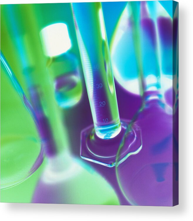 Measuring Cylinder Acrylic Print featuring the photograph Laboratory Glassware #9 by Tek Image