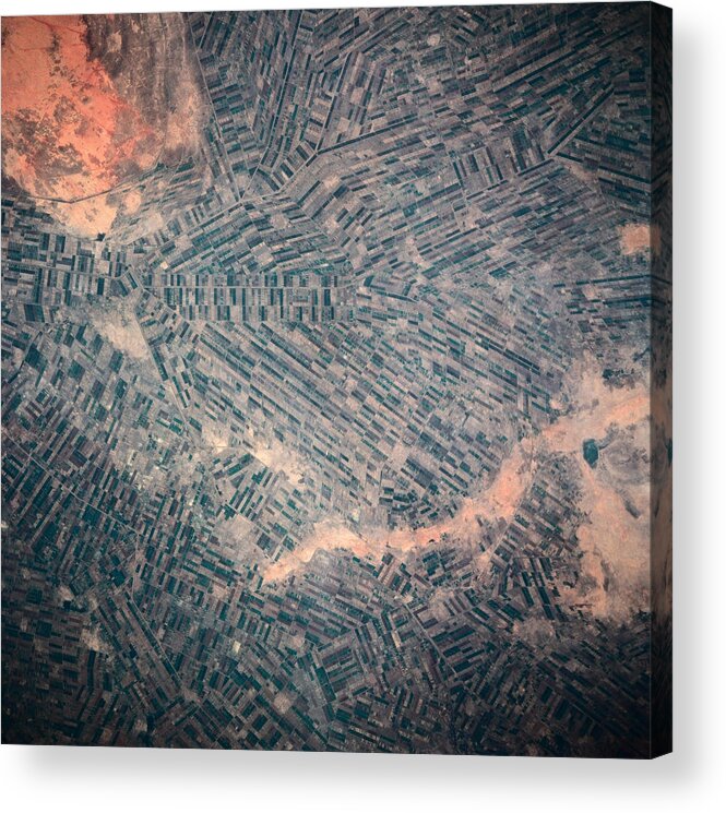 Square Acrylic Print featuring the photograph A Satellite View Of A Farming Landscape by Stockbyte