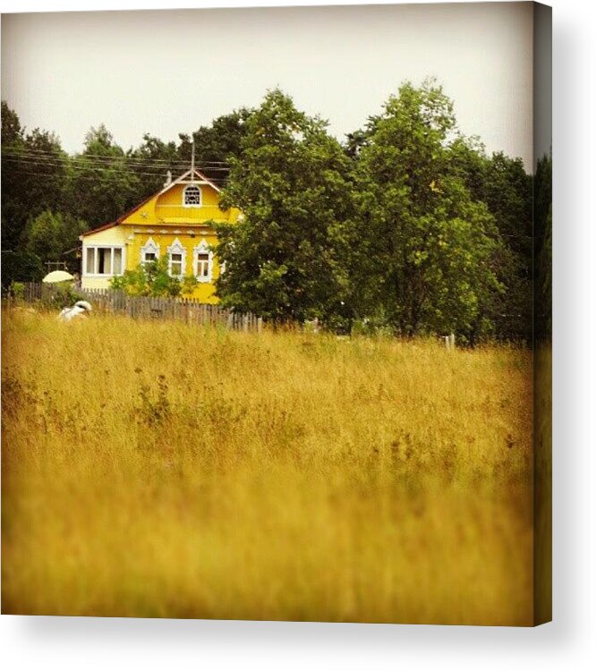 Building Acrylic Print featuring the photograph A #yellow #house ... #russian #russia by Linandara Linandara
