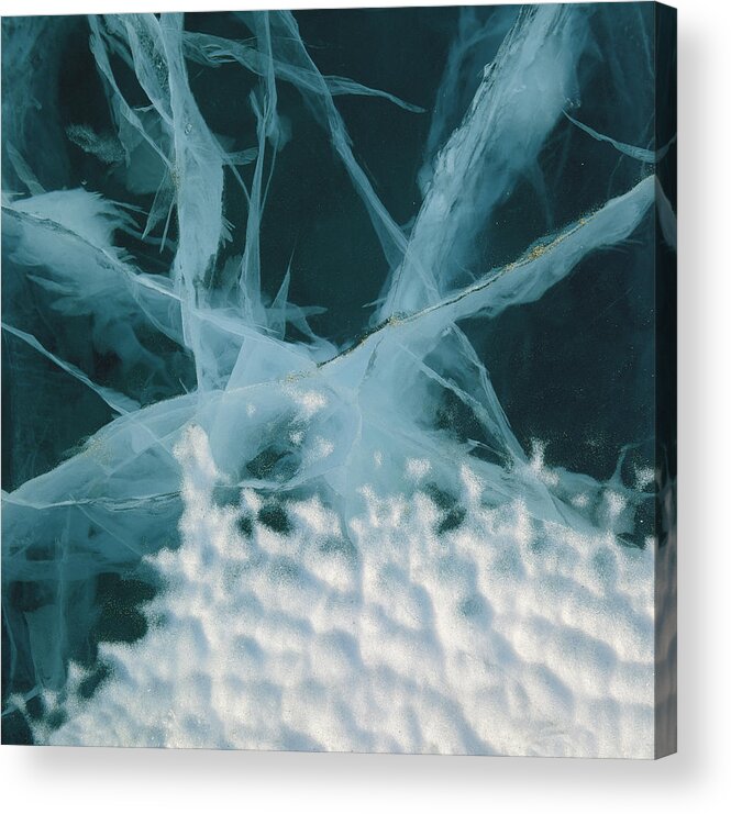 Hhh Acrylic Print featuring the photograph Abstract Of Marbled Ice, Antarctica by Colin Monteath