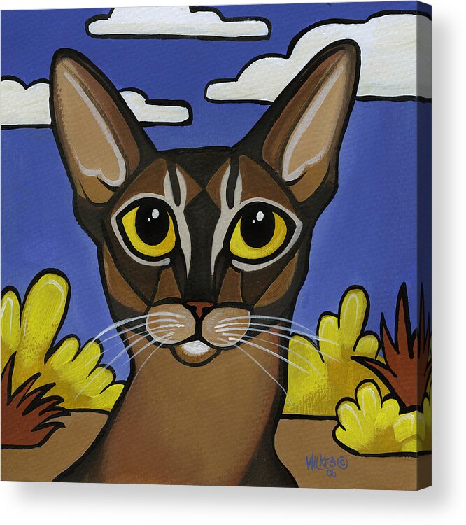 Cat Acrylic Print featuring the painting Abyssinian by Leanne Wilkes
