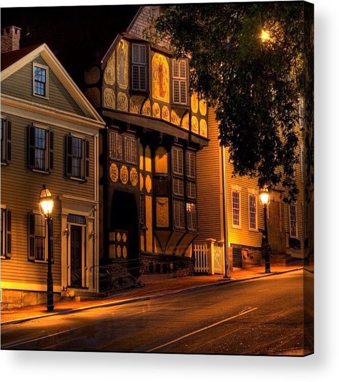 Buildings Acrylic Print featuring the photograph Another #hdr In #providence At #night by Stephen Whitaker