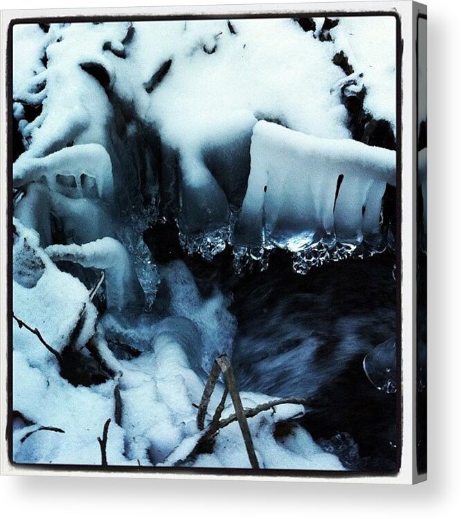  Acrylic Print featuring the photograph Another Pic Of The Ice On The Creek by Linz Posey