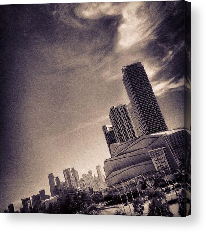 Downtown Acrylic Print featuring the photograph Arts Center - Miami by Joel Lopez