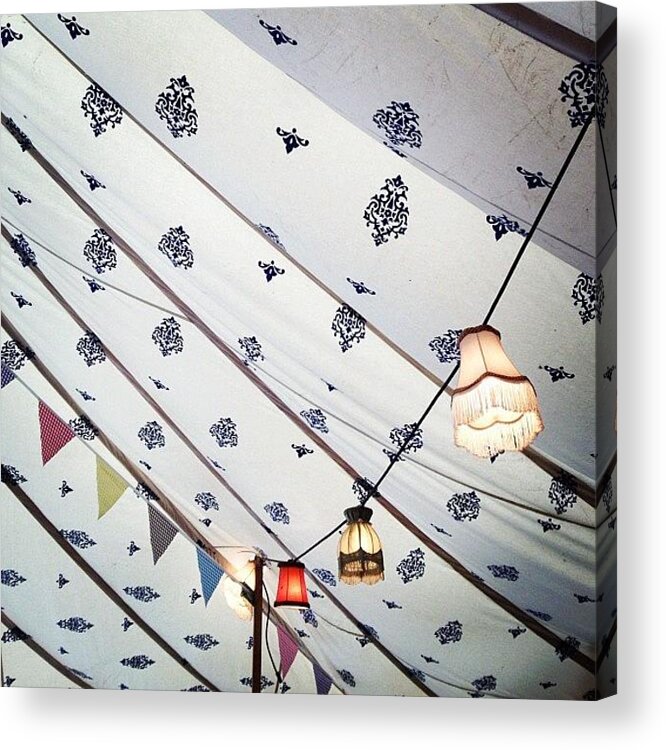 Ceiling Acrylic Print featuring the photograph B-bar Ceiling #lampshades #ceiling by Joe Trethewey