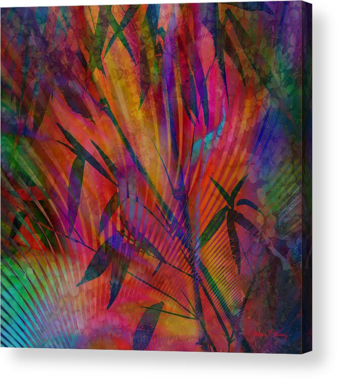 Abstract Acrylic Print featuring the digital art Bamboo Abstract by Barbara Berney