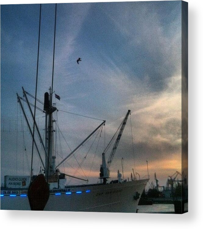 Instagram Acrylic Print featuring the photograph Blue Port At Hamburger Harbour. 💚❤ by Hamburg Fan